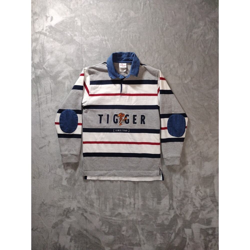 Disney Gray Navy Red Tigger Rugby Polo